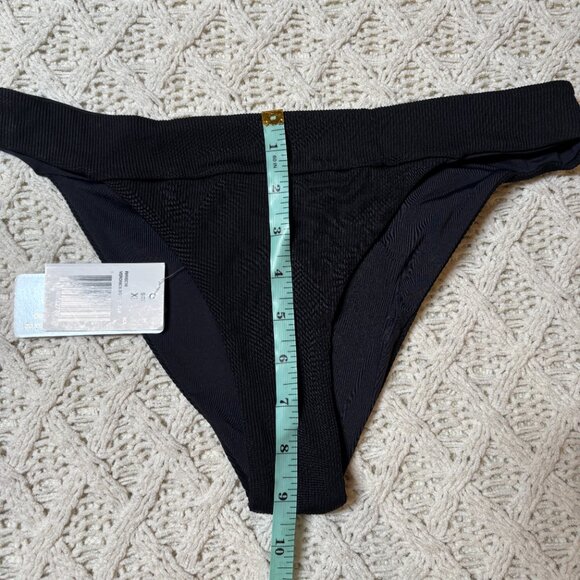 NWT‎ L*Space Veronica Bikini Bottom Black Ribbed High-Leg Swimwear Women’s XL - Picture 3 of 5